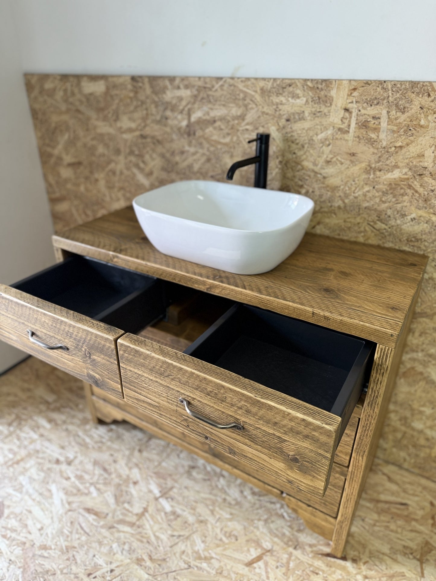 CANTERBURY Reclaimed Wood Rustic Bathroom Vanity Unit