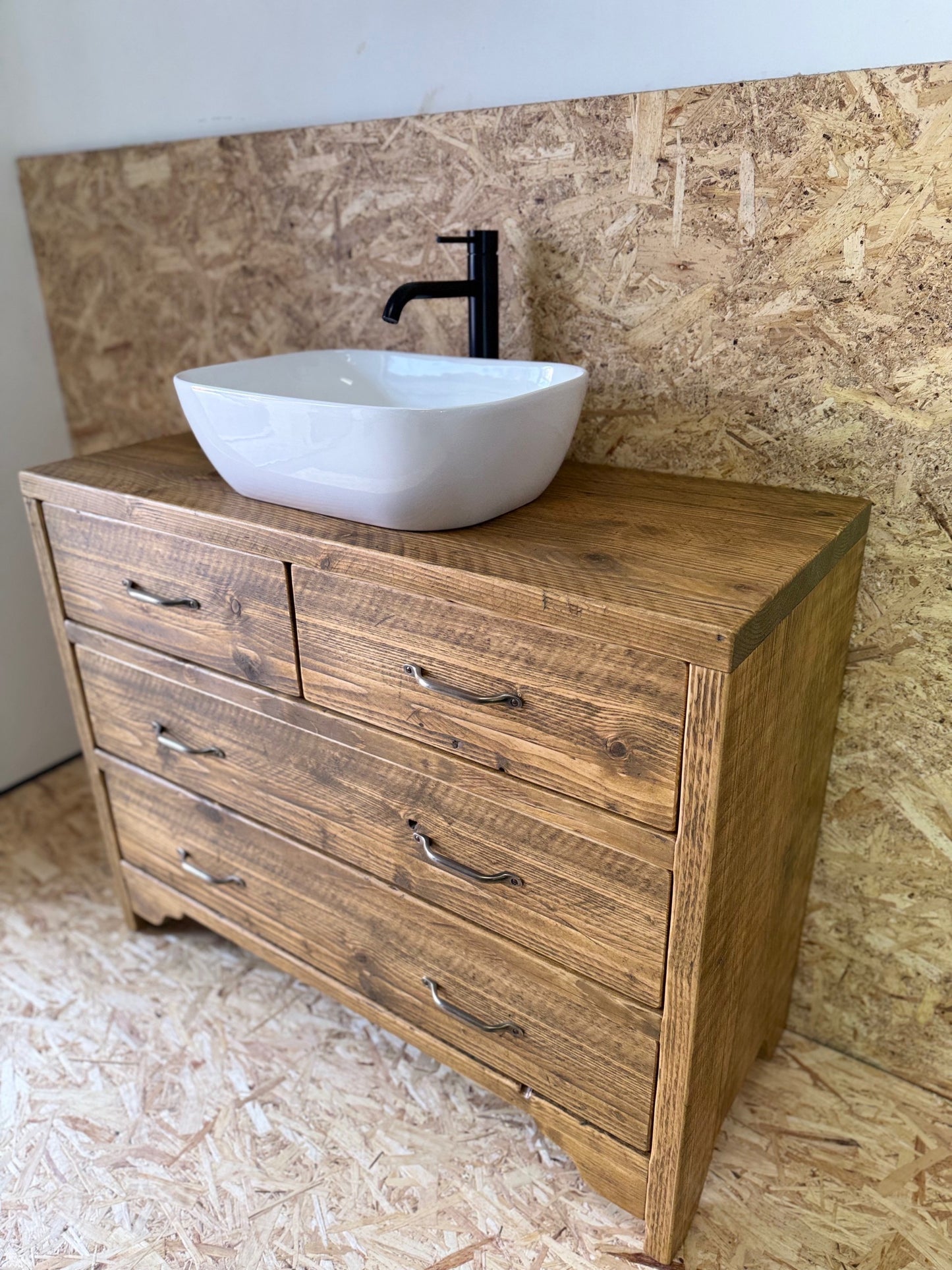 CANTERBURY Reclaimed Wood Rustic Bathroom Vanity Unit