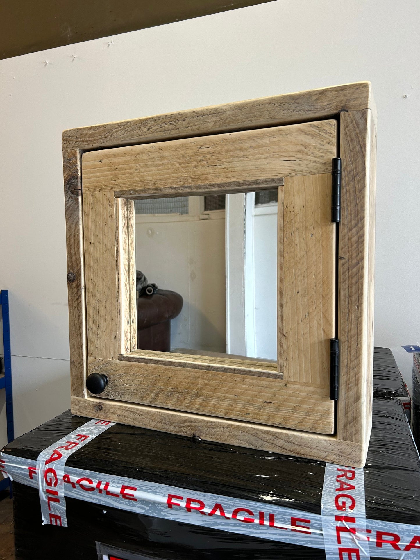 BIRCHWOOD Rustic Reclaimed Mirror Cabinet