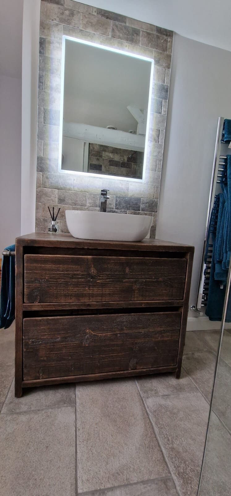 BEDFORD Reclaimed Wood Rustic Bathroom Vanity Unit