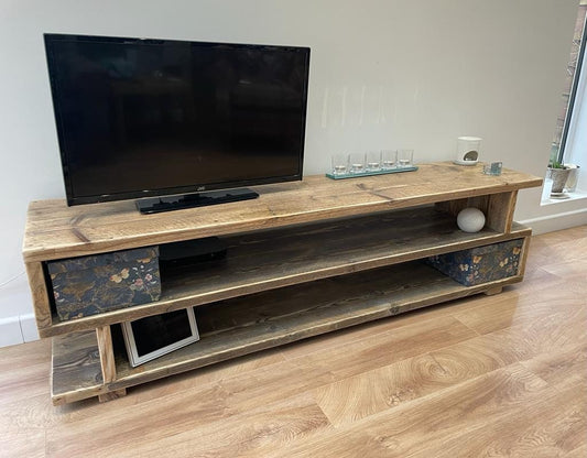 HEXHAM Rustic Reclaimed Solid Wood TV Unit | Rustic | Custom Size | Handmade | Living Room | Reclaimed Wood |