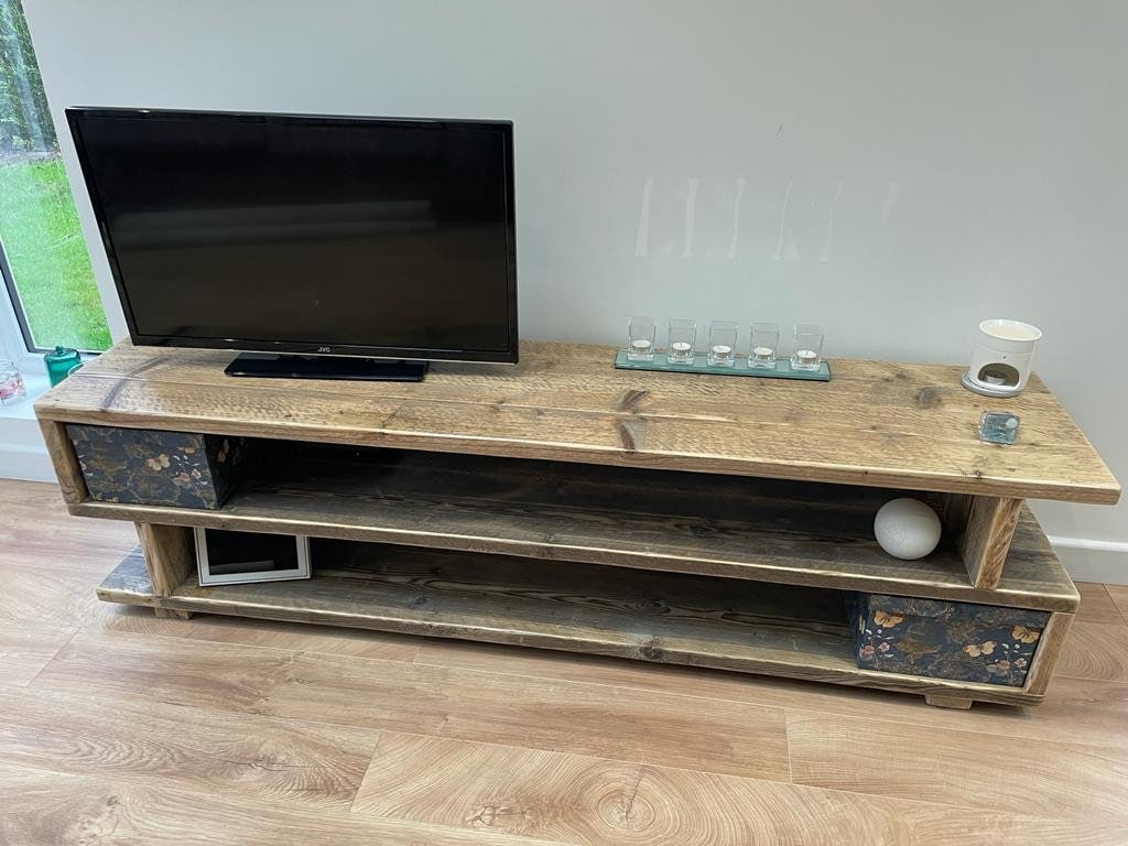 HEXHAM Rustic Reclaimed Solid Wood TV Unit | Rustic | Custom Size | Handmade | Living Room | Reclaimed Wood |