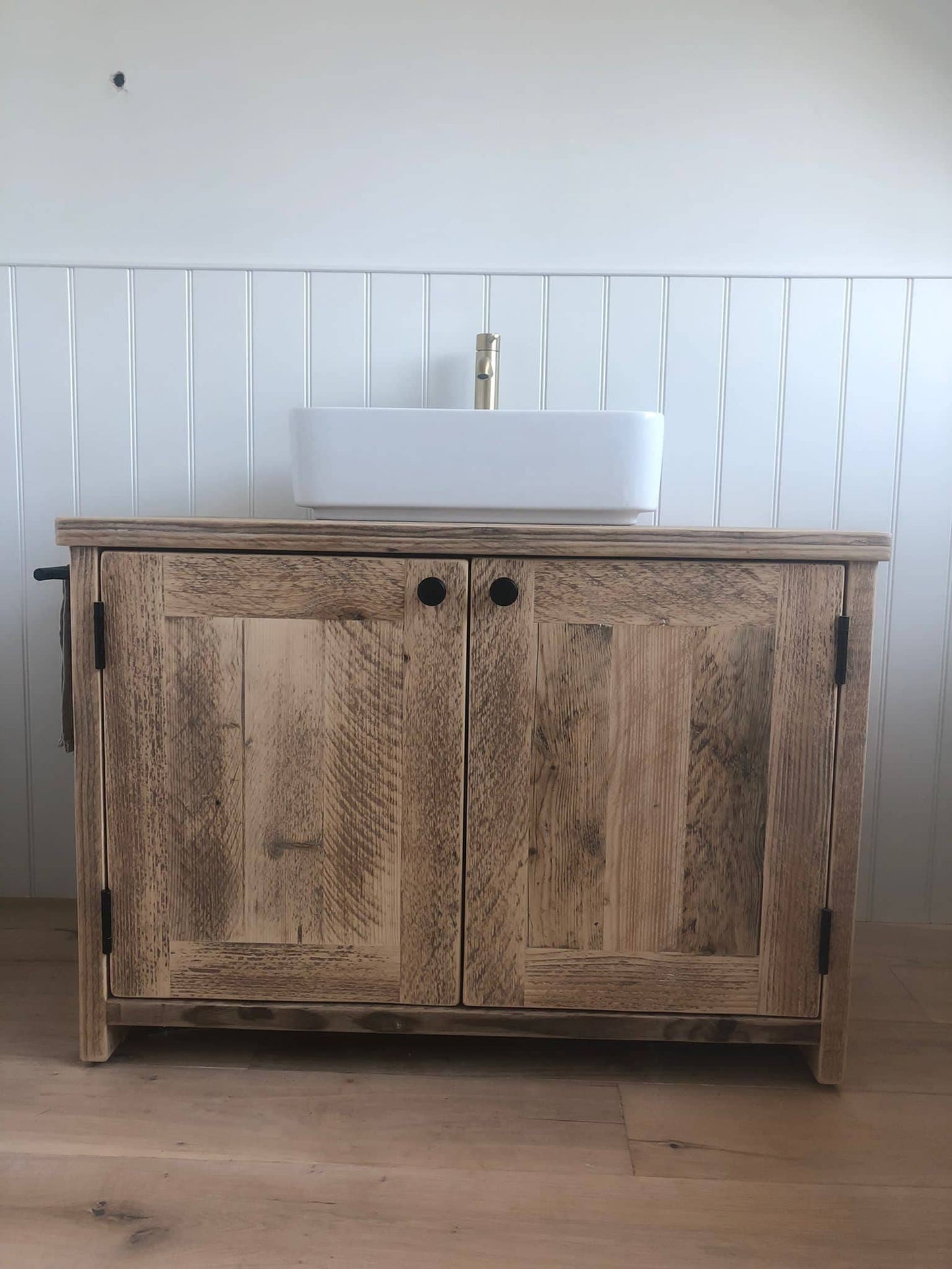 LONGSTONE Reclaimed Wood Rustic Bathroom Vanity Unit