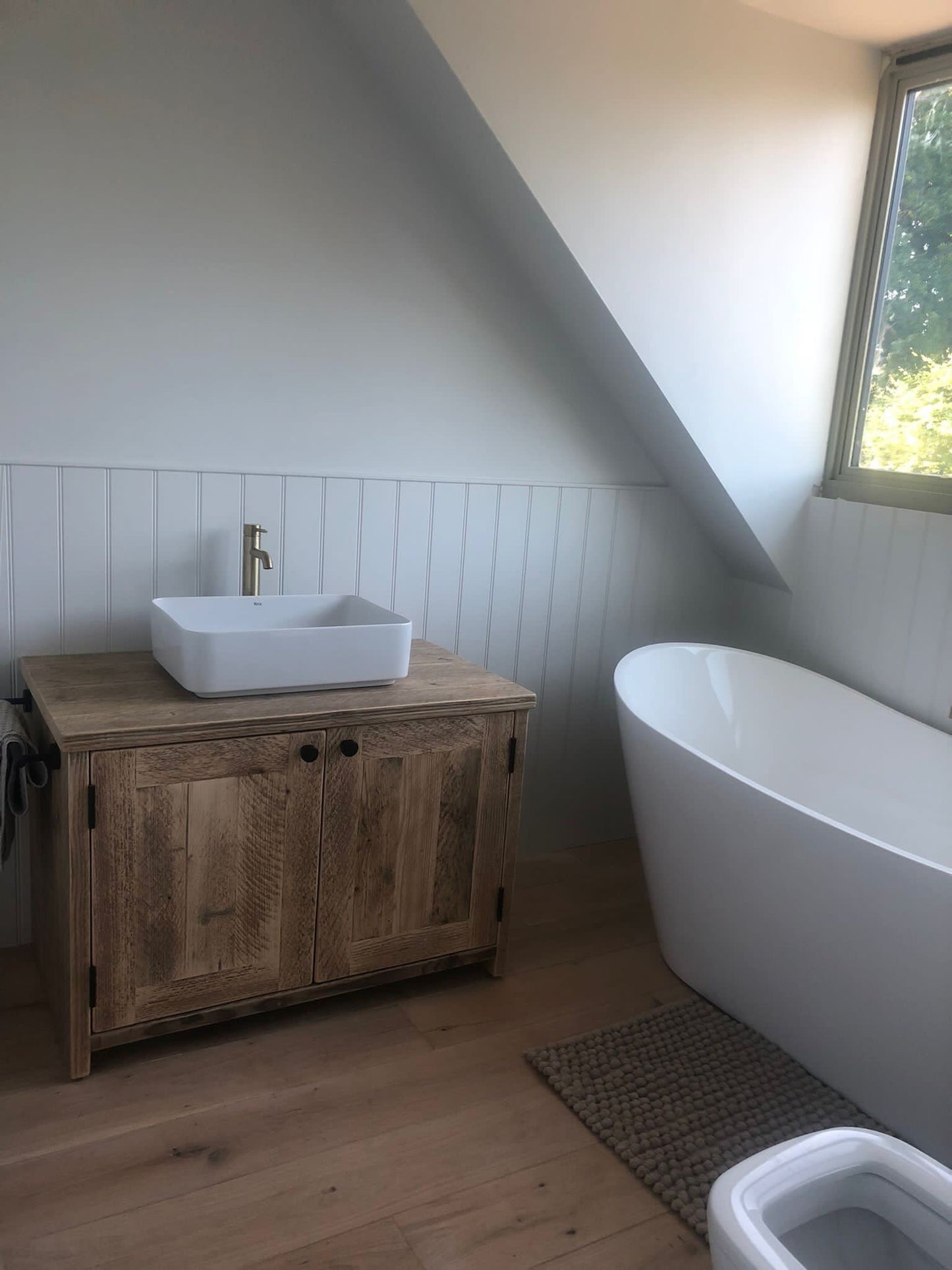 LONGSTONE Reclaimed Wood Rustic Bathroom Vanity Unit