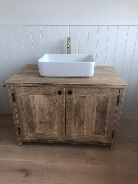 LONGSTONE Reclaimed Wood Rustic Bathroom Vanity Unit