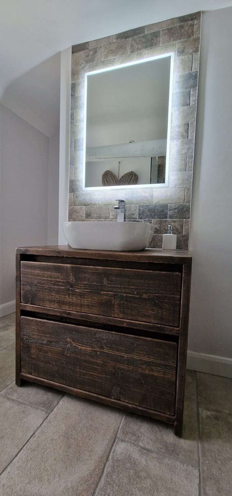 BEDFORD Reclaimed Wood Rustic Bathroom Vanity Unit