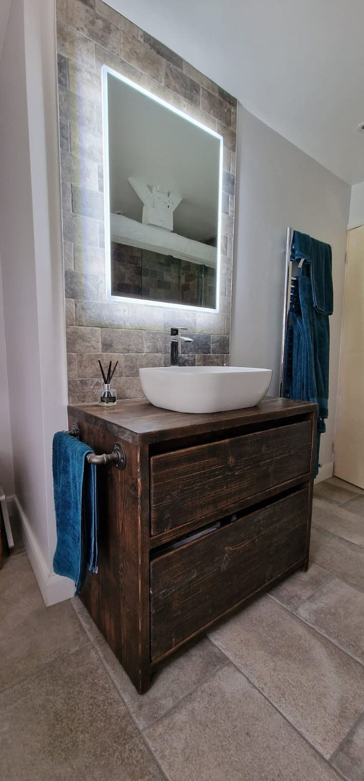 BEDFORD Reclaimed Wood Rustic Bathroom Vanity Unit