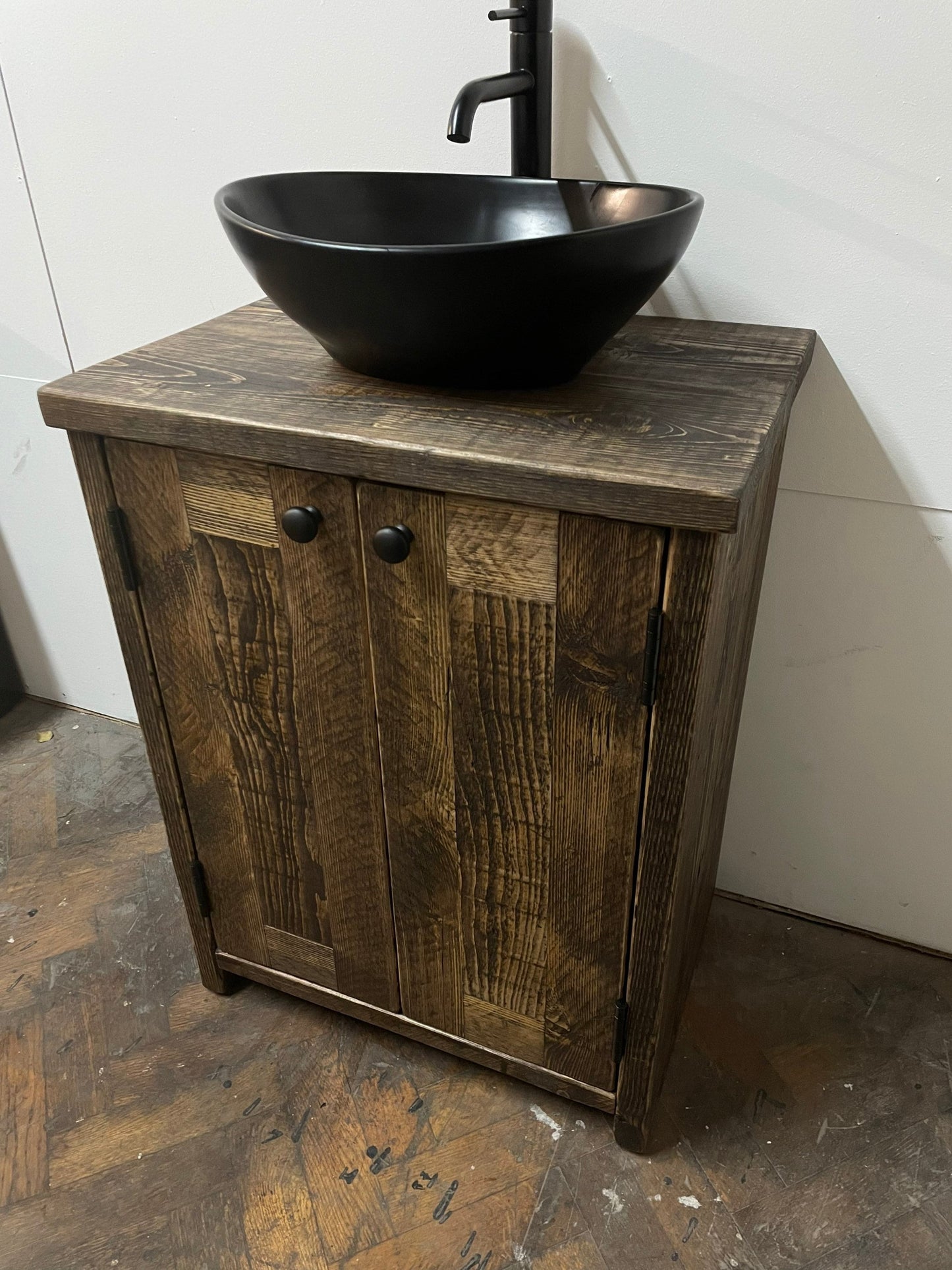 LONGSTONE Reclaimed Wood Rustic Bathroom Vanity Unit