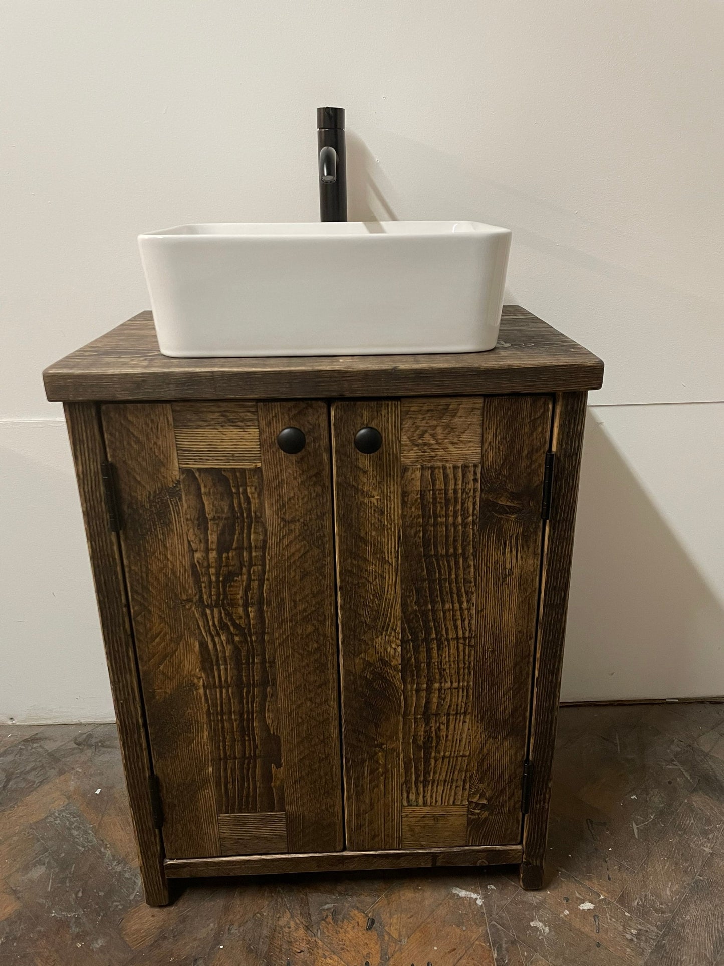 LONGSTONE Reclaimed Wood Rustic Bathroom Vanity Unit