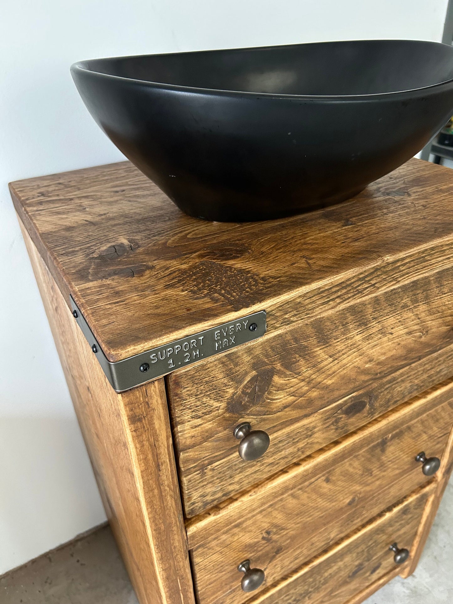 SUNDERLAND Reclaimed Wood Rustic Bathroom Vanity Unit