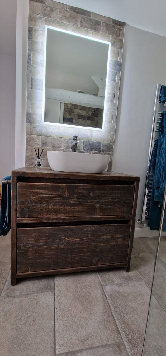 BEDFORD Reclaimed Wood Rustic Bathroom Vanity Unit