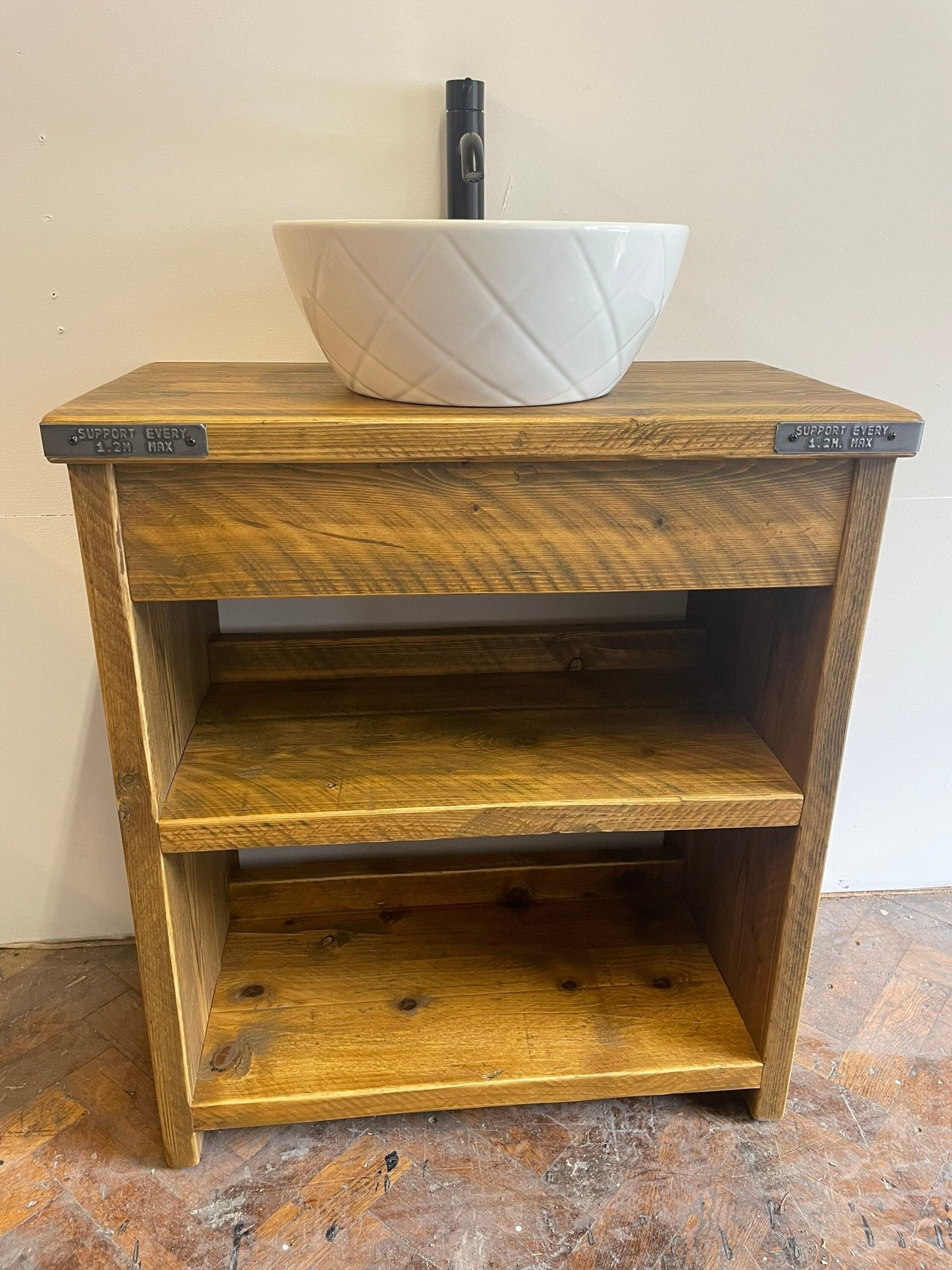 BEWDLEY Reclaimed Wood Rustic Bathroom Wash Stand